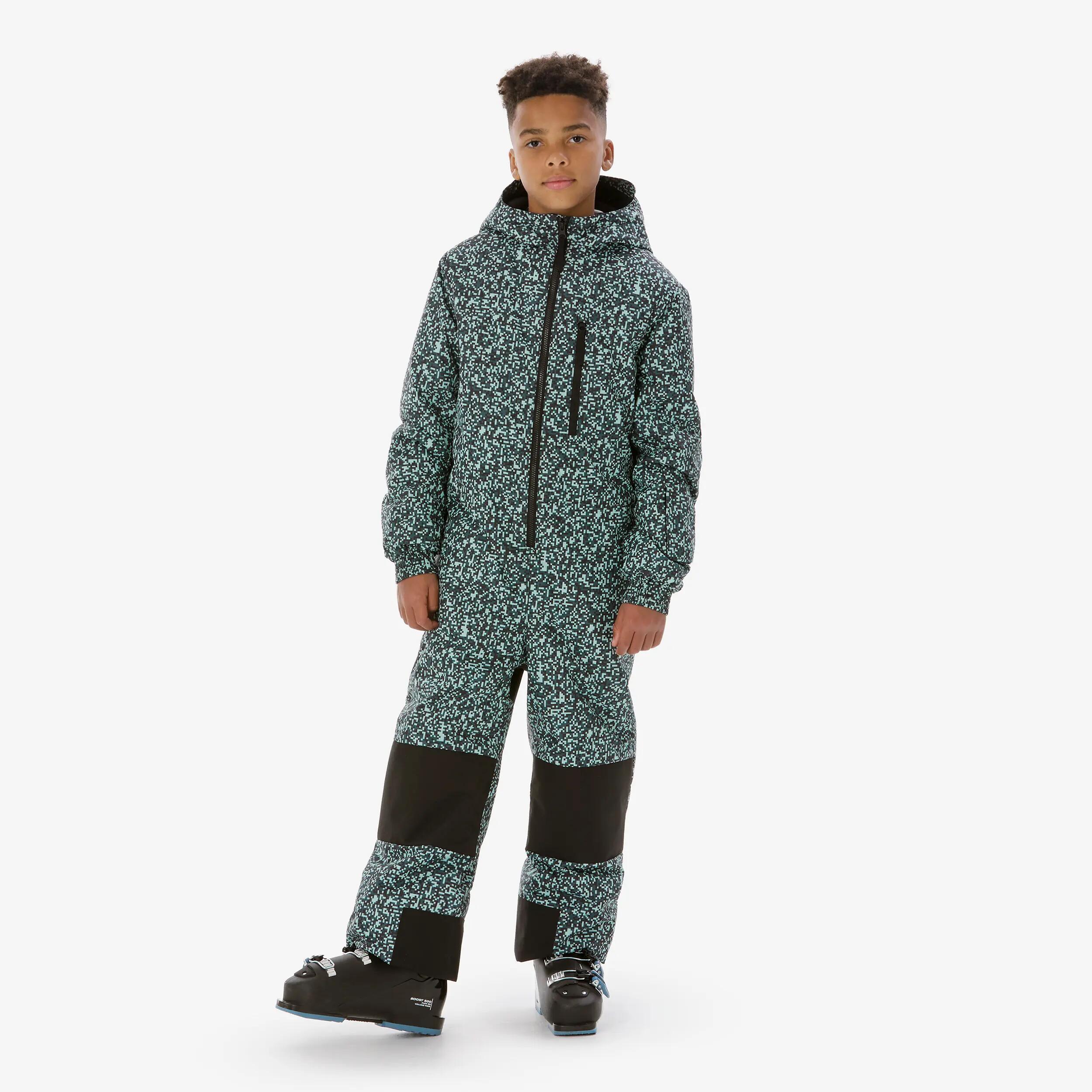 Fato quente de ski para criança 5-13 anos, SKI100 verde 4/16