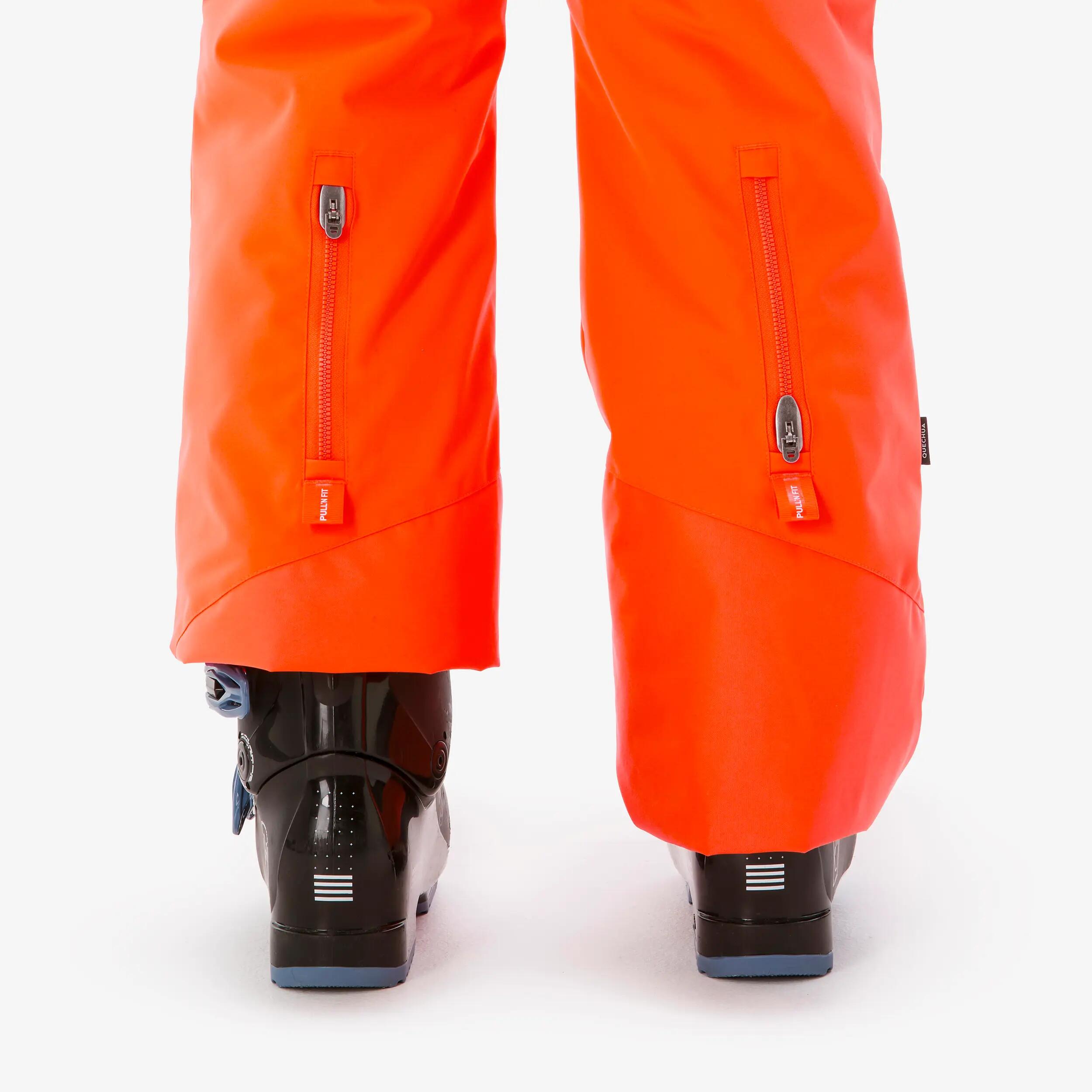 Calças de Ski Quentes e Impermeáveis Criança 6 -14 anos 500 PNF Laranja 11/11