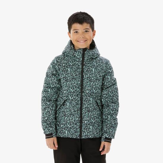 Doudoune de ski chaude enfant 6-14 ans, 100 WARM graph pixel