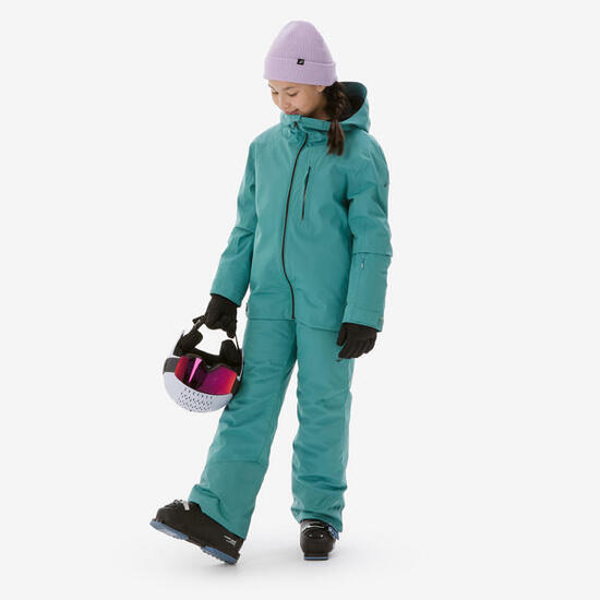 Veste de ski chaude et imperméable enfant 6-14 ans, 500 bleu