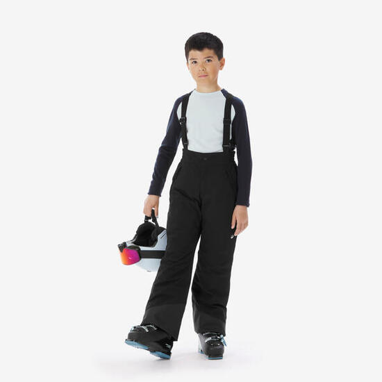Pantalon de ski chaud et imperméable enfant 6-14 ans, 500 PNF noir