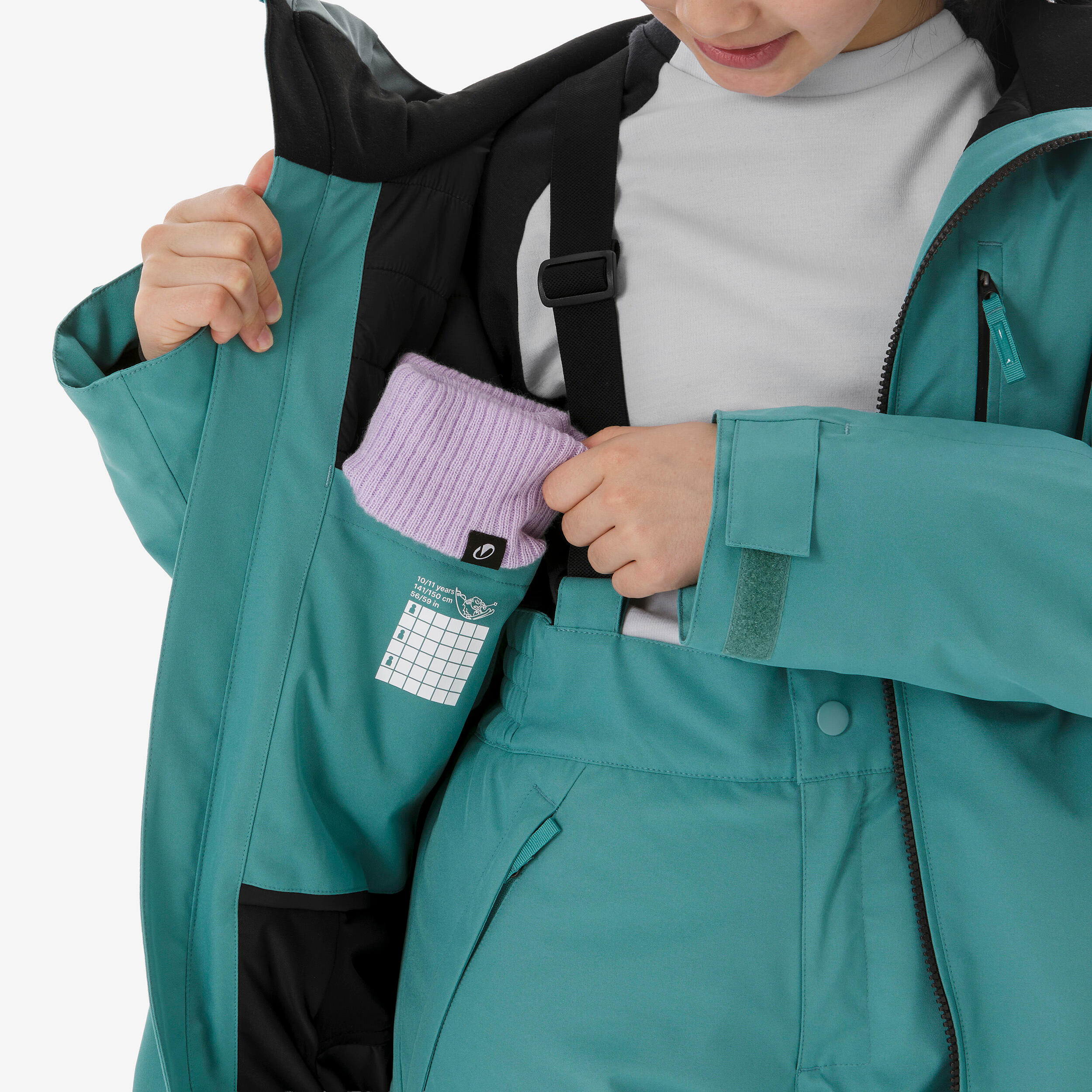 Manteau de ski chaud et imperméable enfant, 500 Âge 6-14 ans 16/17