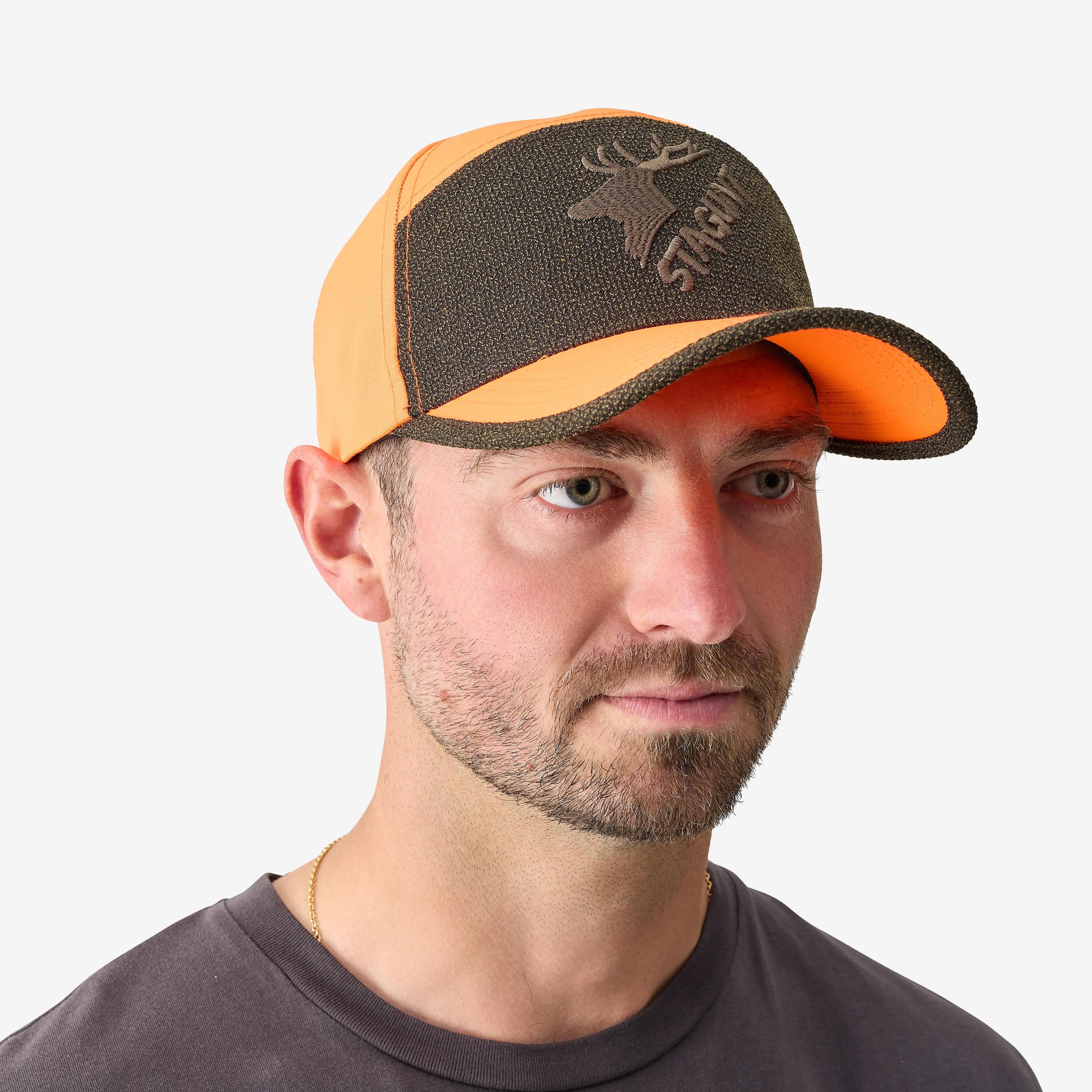 Casquette tracker chasse verte et orange 6/6