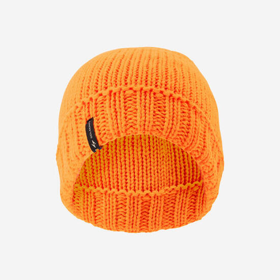Bonnet de chasse tricoté orange made in France