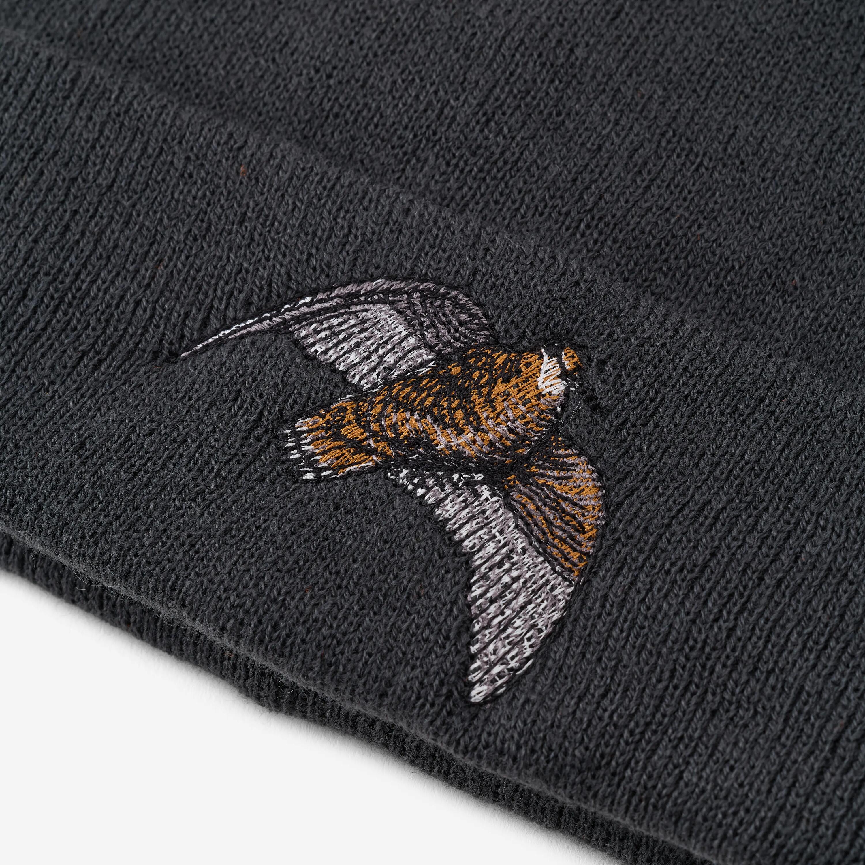Bonnet doublé polaire broderie bécasse Somlys noir 4/4
