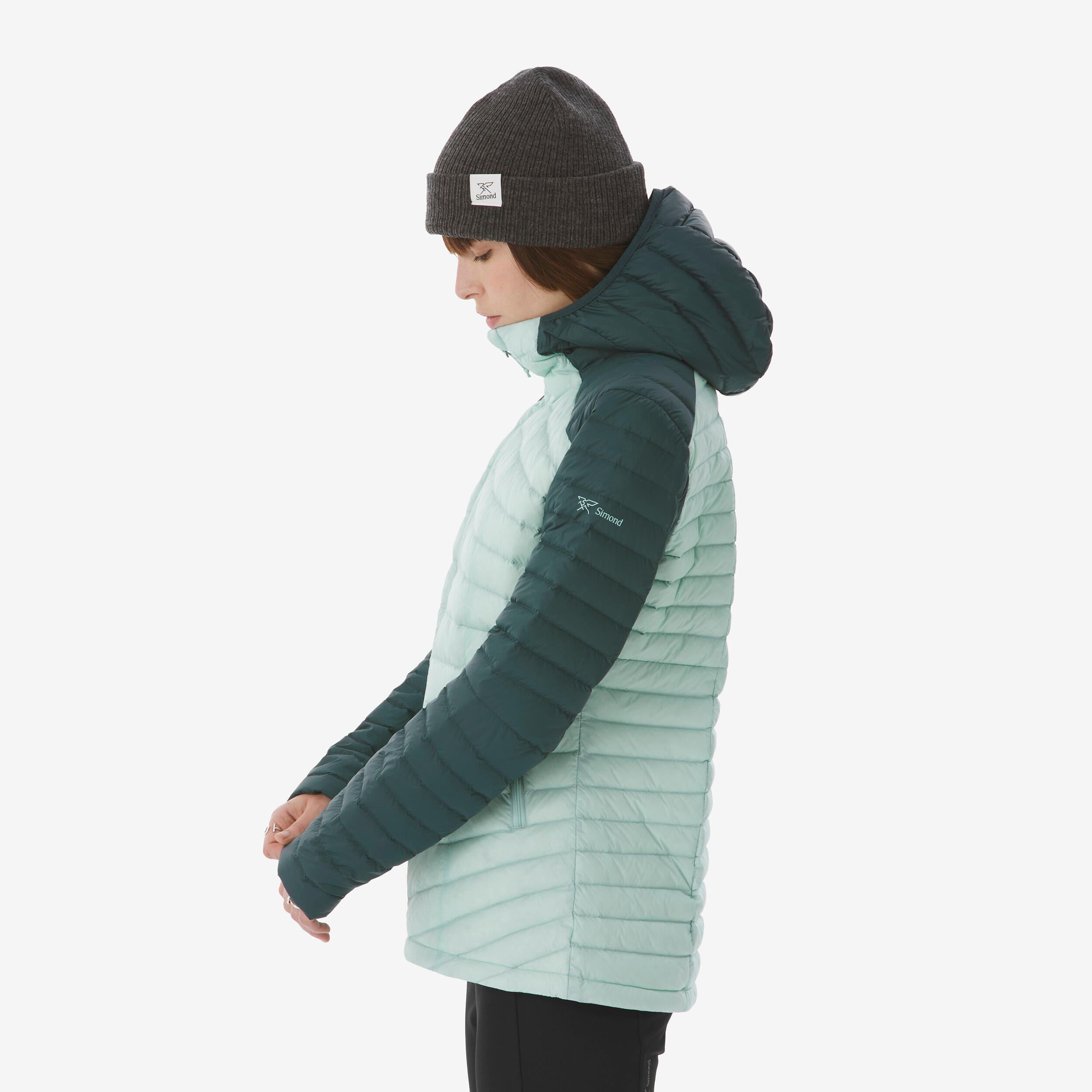 Manteau de longue randonnée léger en duvet femme, Xplore 5/11
