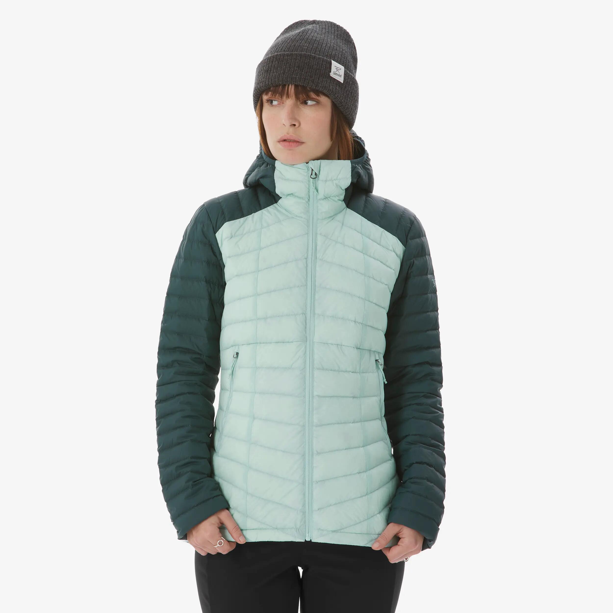 Women’s lightweight down jacket for trekking, -3°C, Xplore Blue-Grey -  1