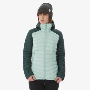 Chaqueta acolchada de trekking ligera plumón -3 °C mujer, Xplore azul gris