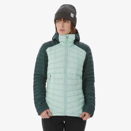 Пуховик жіночий Xplore для трекінгу -3°C синій/сірий