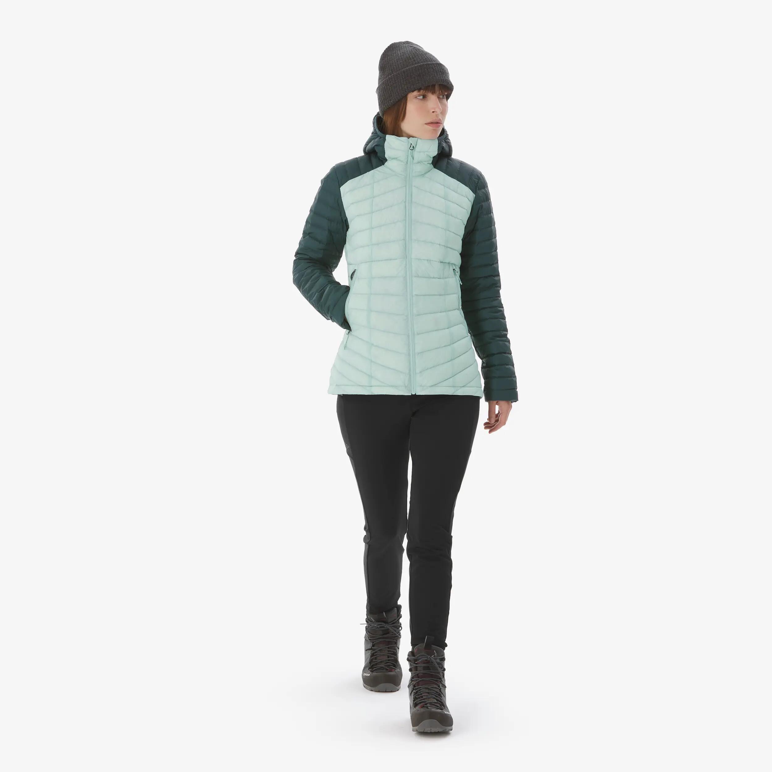 Women’s lightweight down jacket for trekking, -3°C, Xplore Blue-Grey -  2