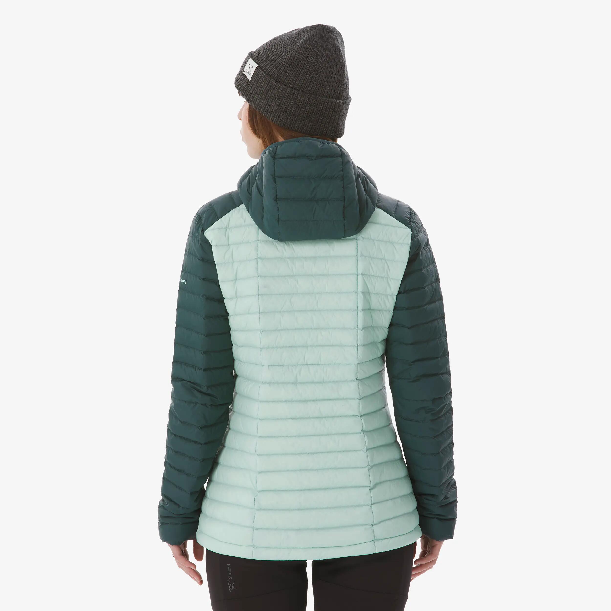 Women’s lightweight down jacket for trekking, -3°C, Xplore Blue-Grey -  4