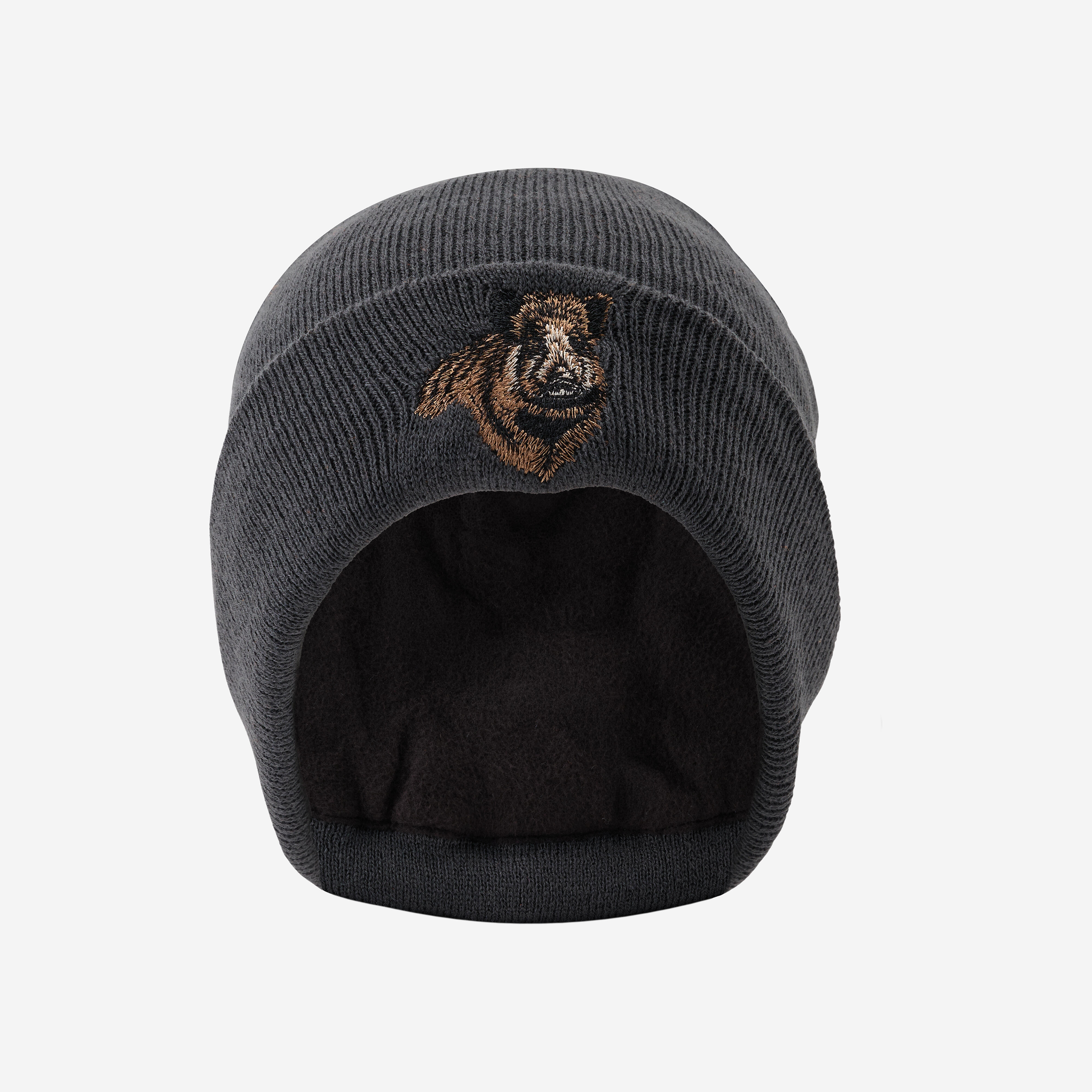 Căciulă căptușeală polar broderie mistreț Somlys Negru - Imagine 1