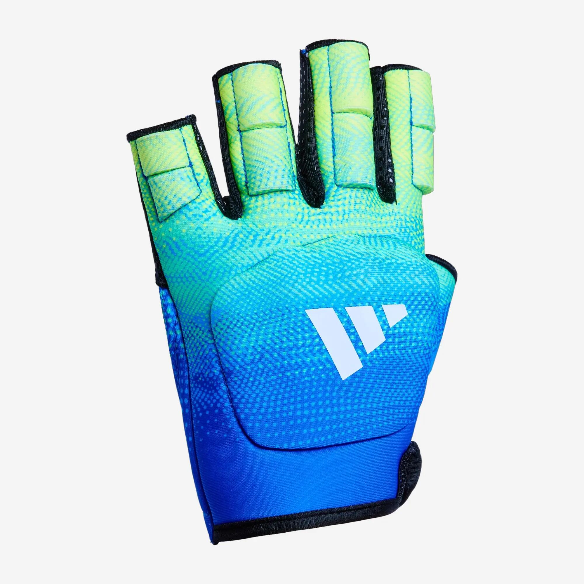 Hockey Handschuhe - adidas OD Limited Edition halbe Finger links blau/grün 2/4