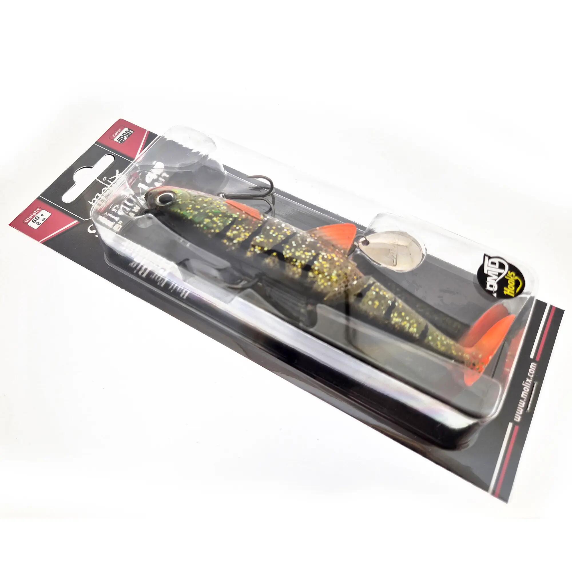 Esca spinning luccio Molix Pike Shad 140 Perch 14cm 60g sinking con paletta 4/4