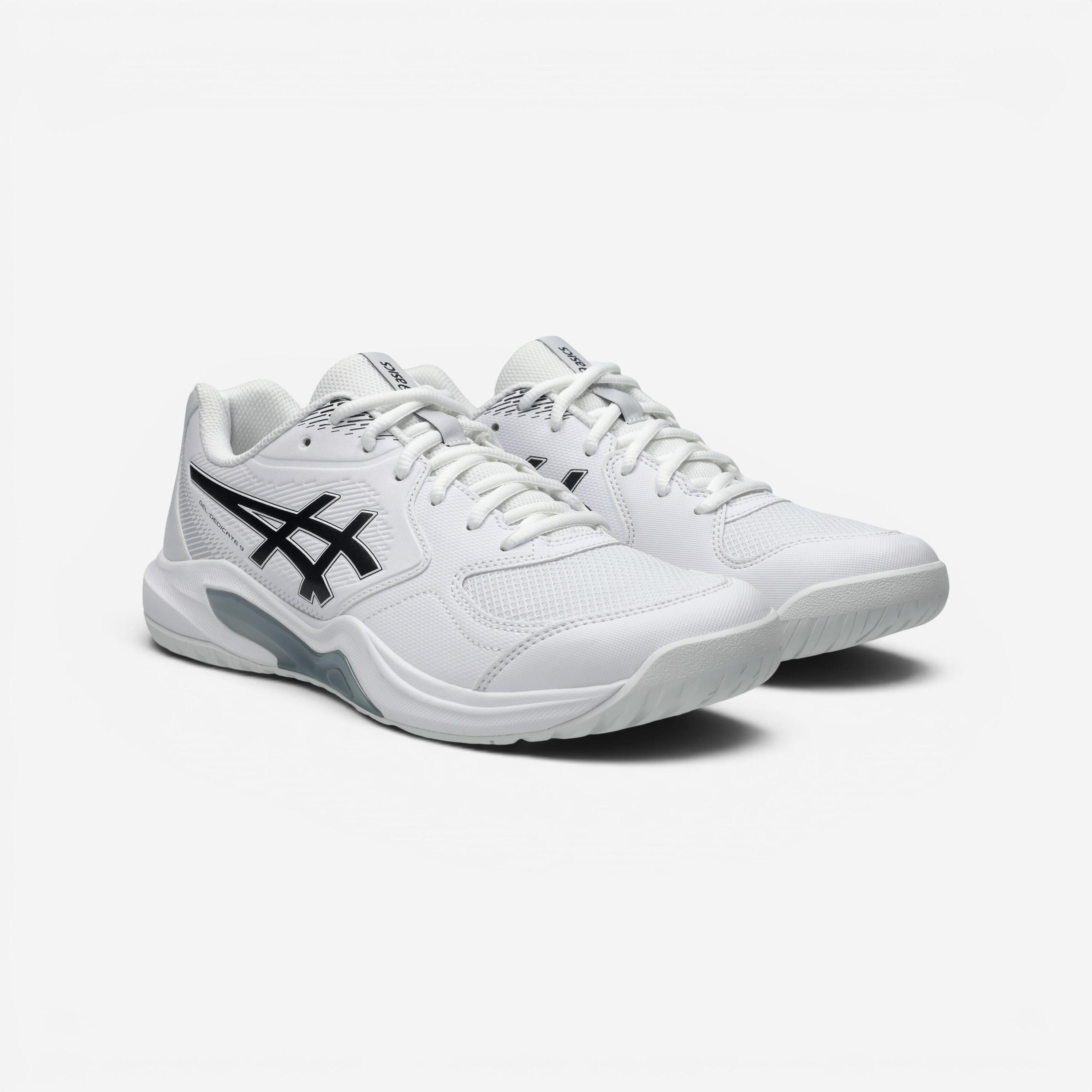 Chaussures de tennis multicourt homme, Asics Gel Dedicate 9 blanc 5/8