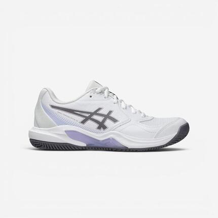 Zapatillas de tenis tierra batida mujer, Asics Gel Dedicate 9 blanco