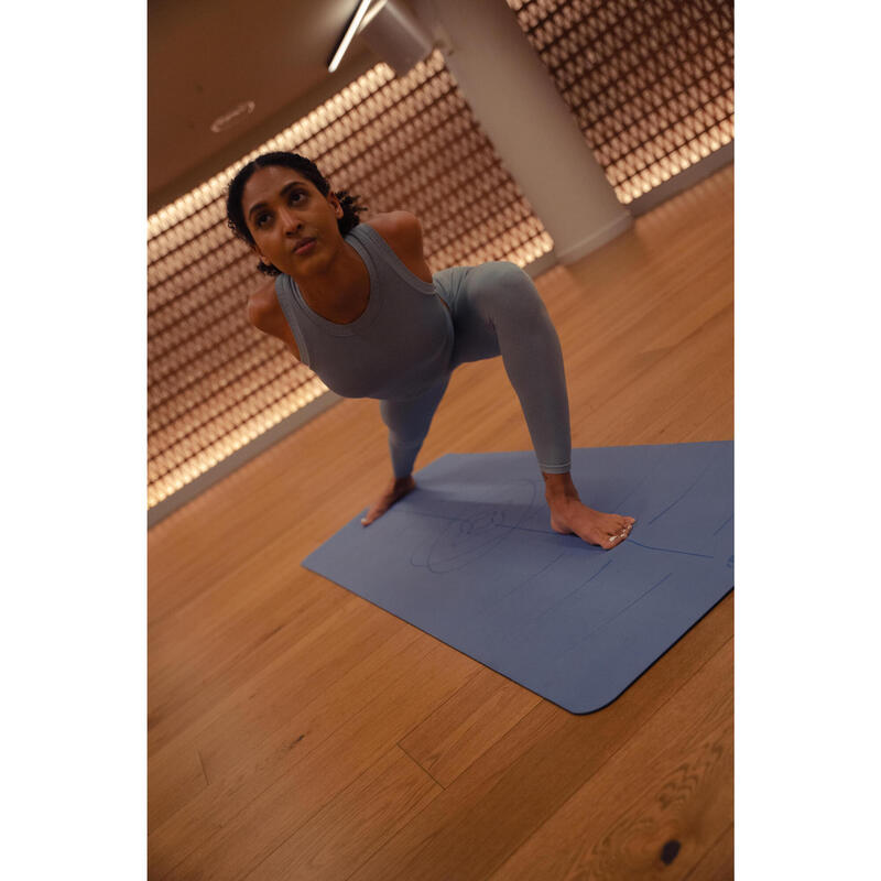 Colanți de yoga și pilates fără cusături elastici albastru Damă 
