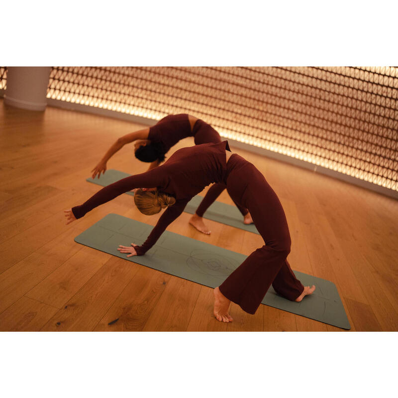 Colant de yoga/pilates evazat, Bordo, Damă
