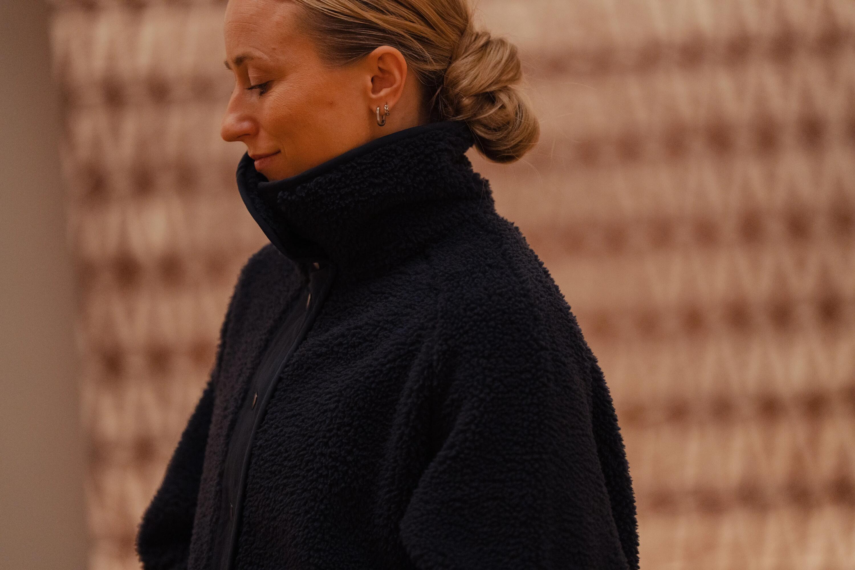 Polaire sherpa de yoga/pilates femme, noir 6/7
