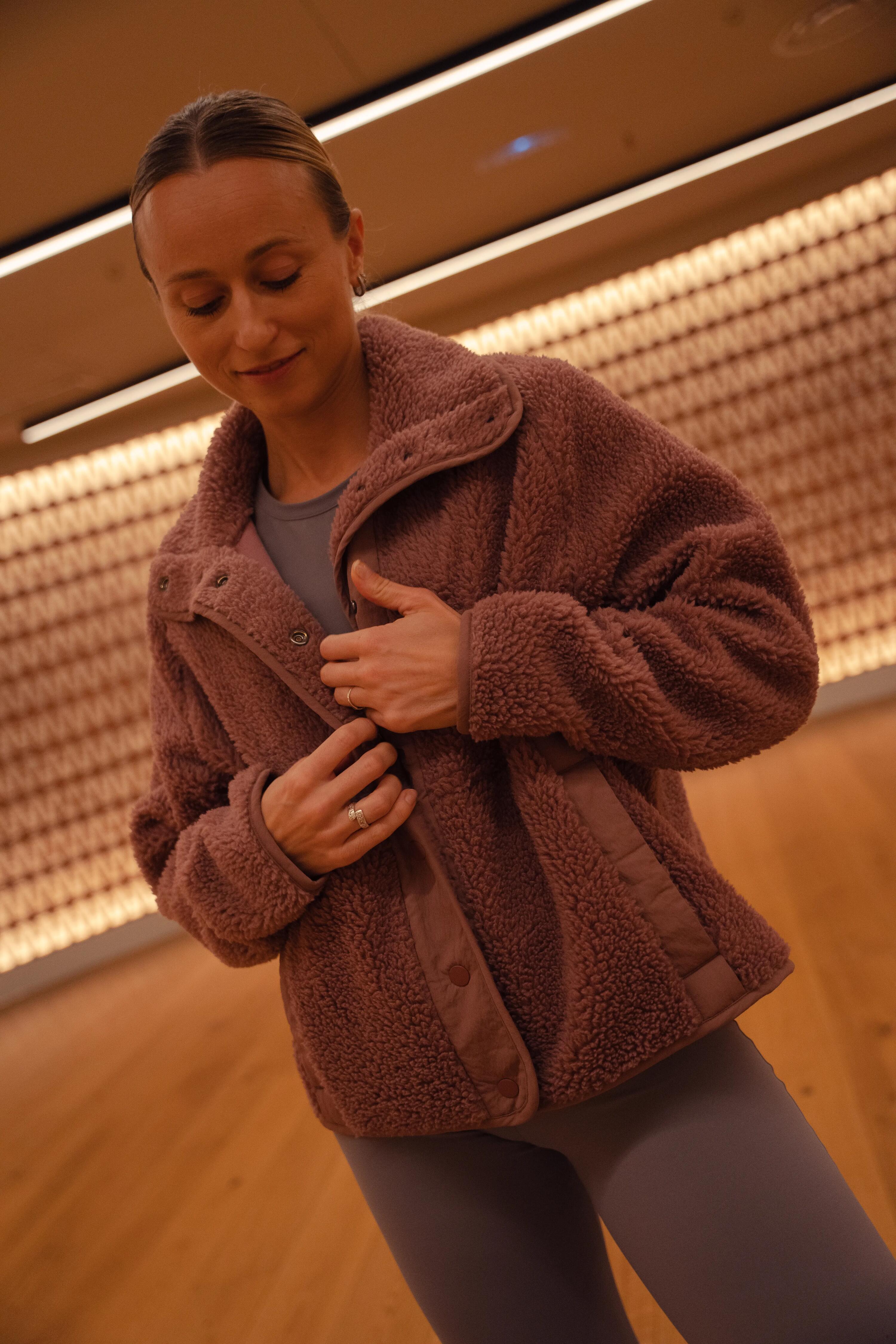 Pile sherpa donna yoga pesante rosa 2/8