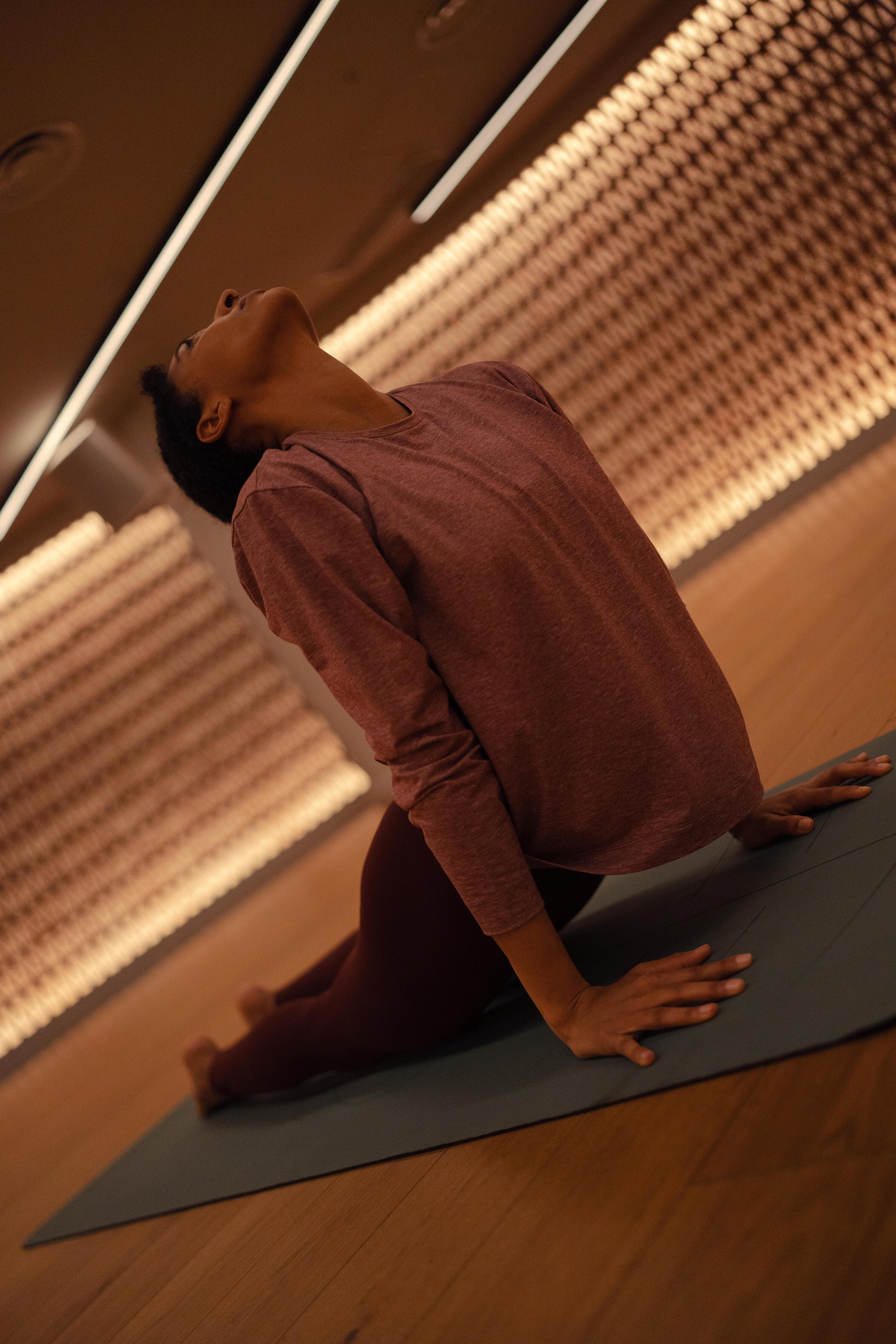 Yogashirt met lange mouwen voor dames Soft paars 8/10