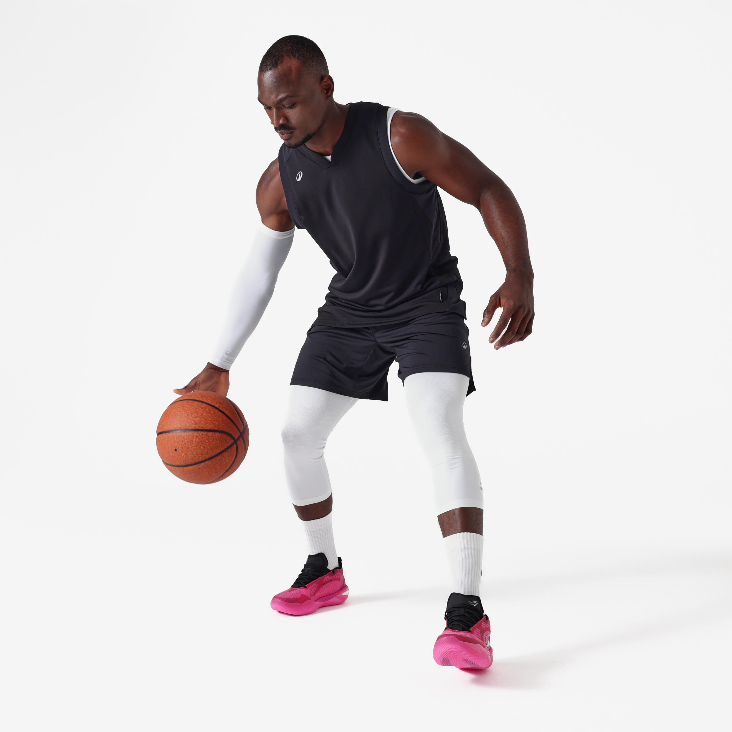 Manchon / Manchette de basketball NBA adulte blanc 5/6