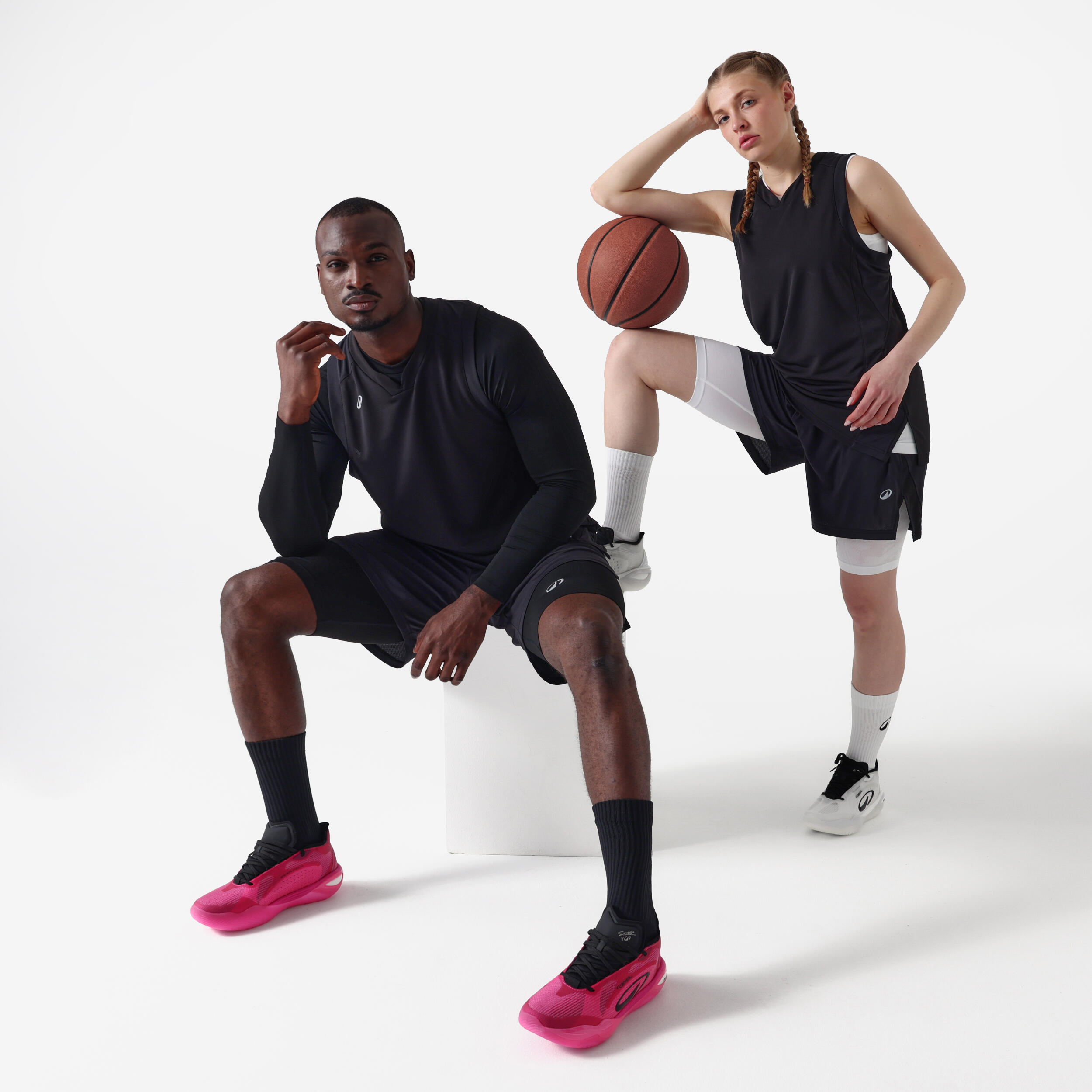 Camiseta interior de baloncesto NBA sin costuras de manga larga hombre/mujer, 900 negro 6/10