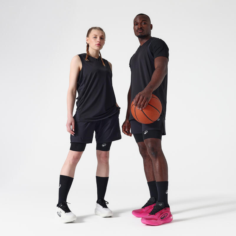 Colanți scurți de baschet NBA Negru Unisex