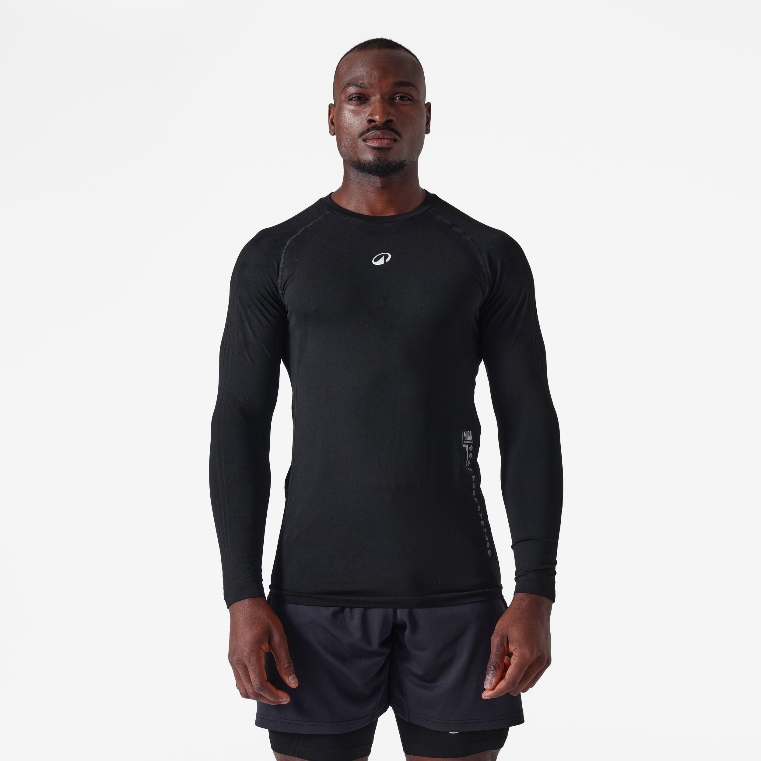 Men's/Women's Long-Sleeved Basketball Base Layer Shirt NBA - Black