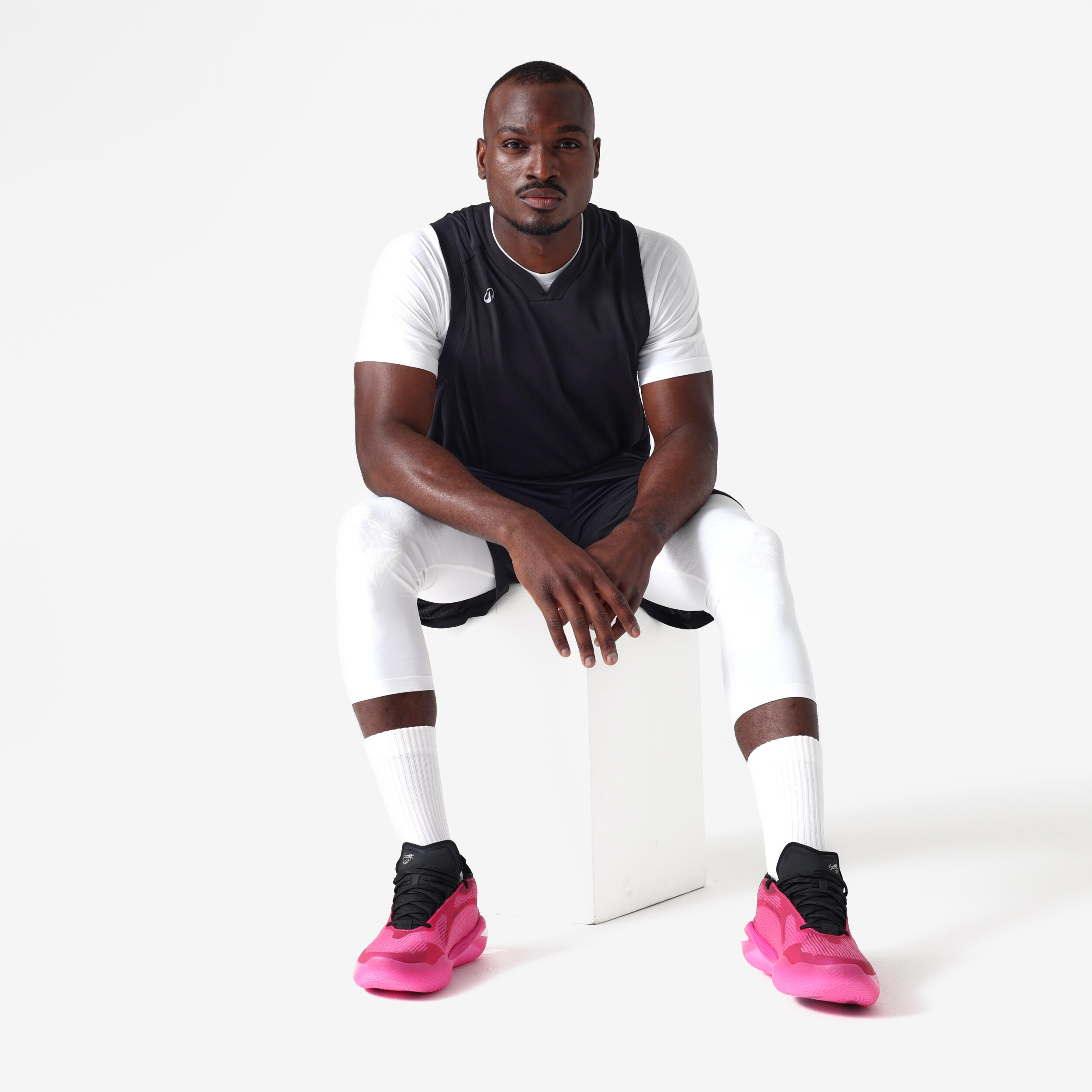 Seamless thermoshirt voor basketbal NBA korte mouwen heren dames 900 wit 6/7