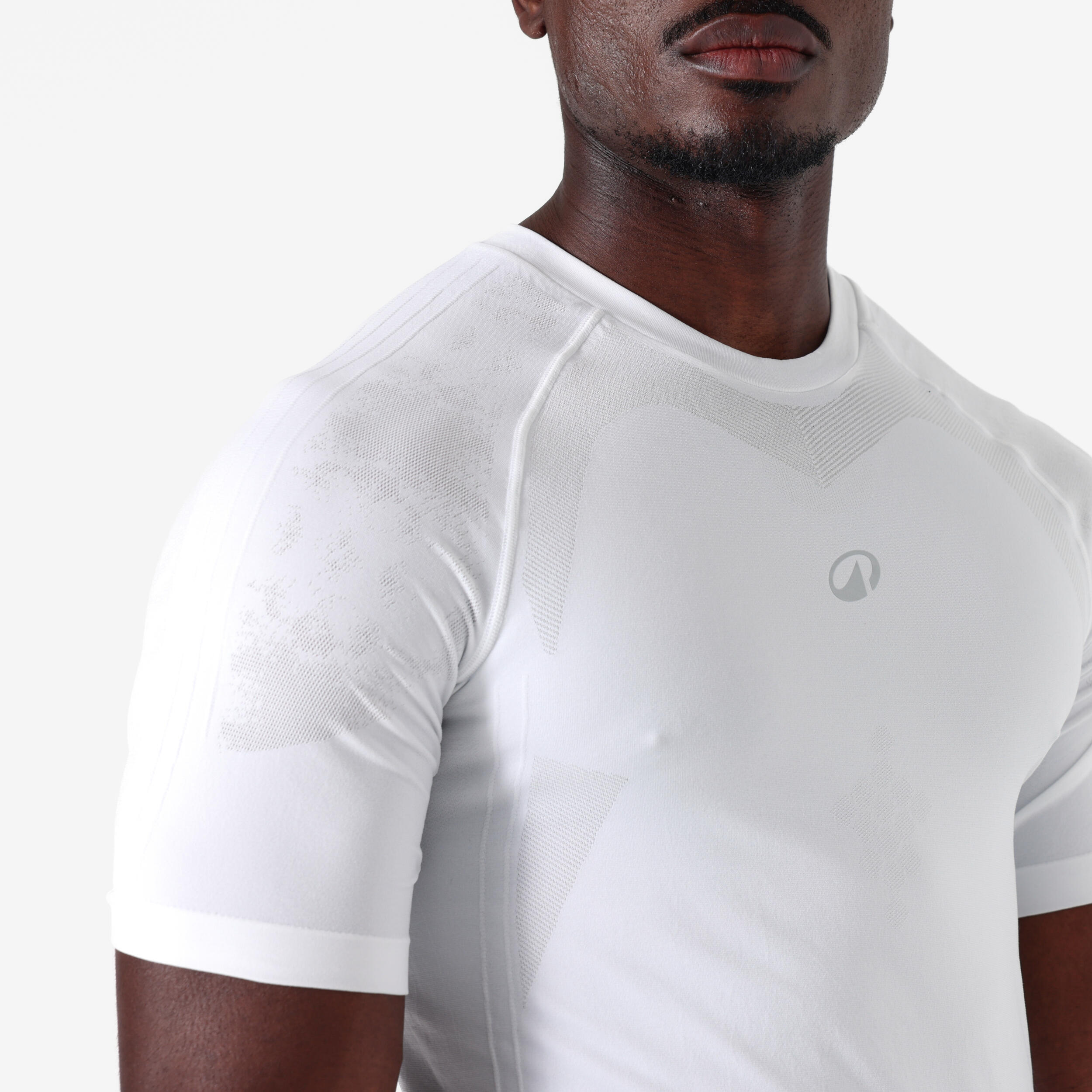 Seamless thermoshirt voor basketbal NBA korte mouwen heren dames 900 wit 3/7