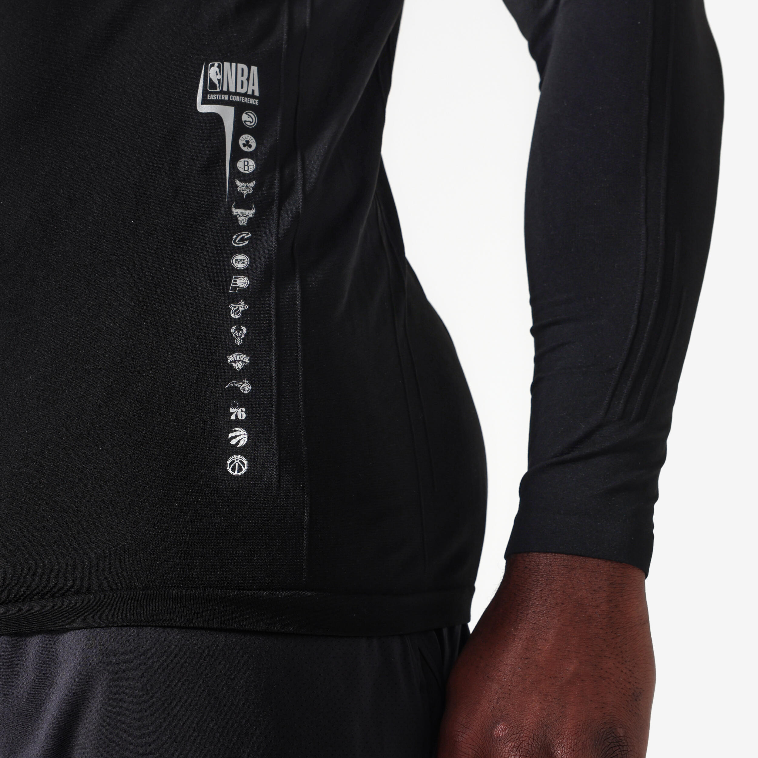 Camiseta interior de baloncesto NBA sin costuras de manga larga hombre/mujer, 900 negro 4/10