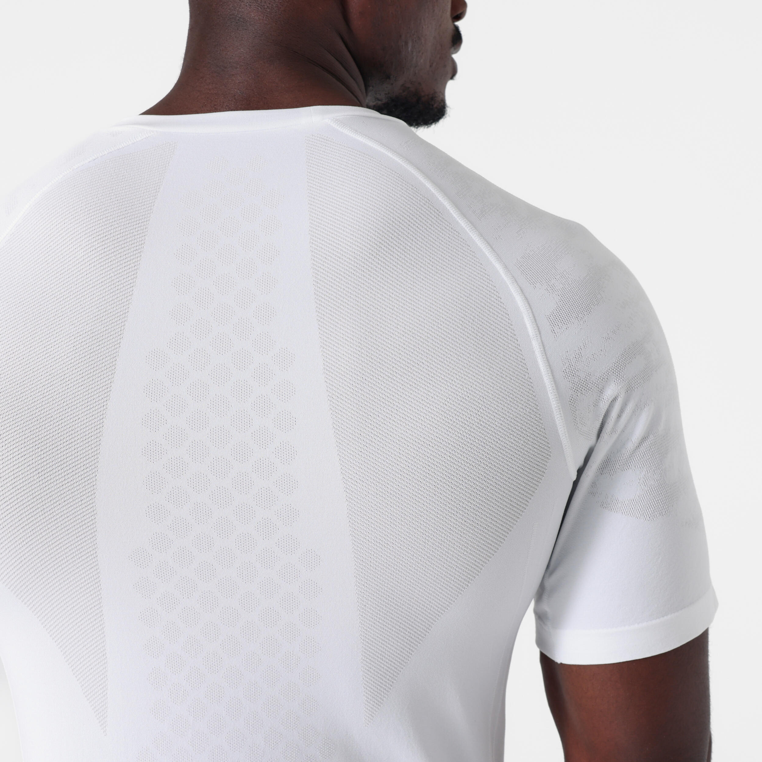 Seamless thermoshirt voor basketbal NBA korte mouwen heren dames 900 wit 5/7