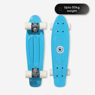 KIDS' MINI SKATEBOARD PLAY 500 PLASTIC- BLUE