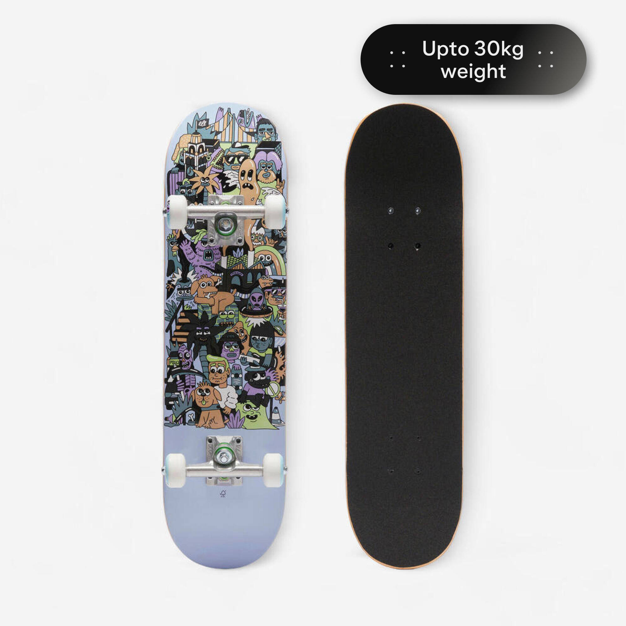 Kids' 7.25 Skateboard Deck CP100 Mini Skatopia - Grey -  1