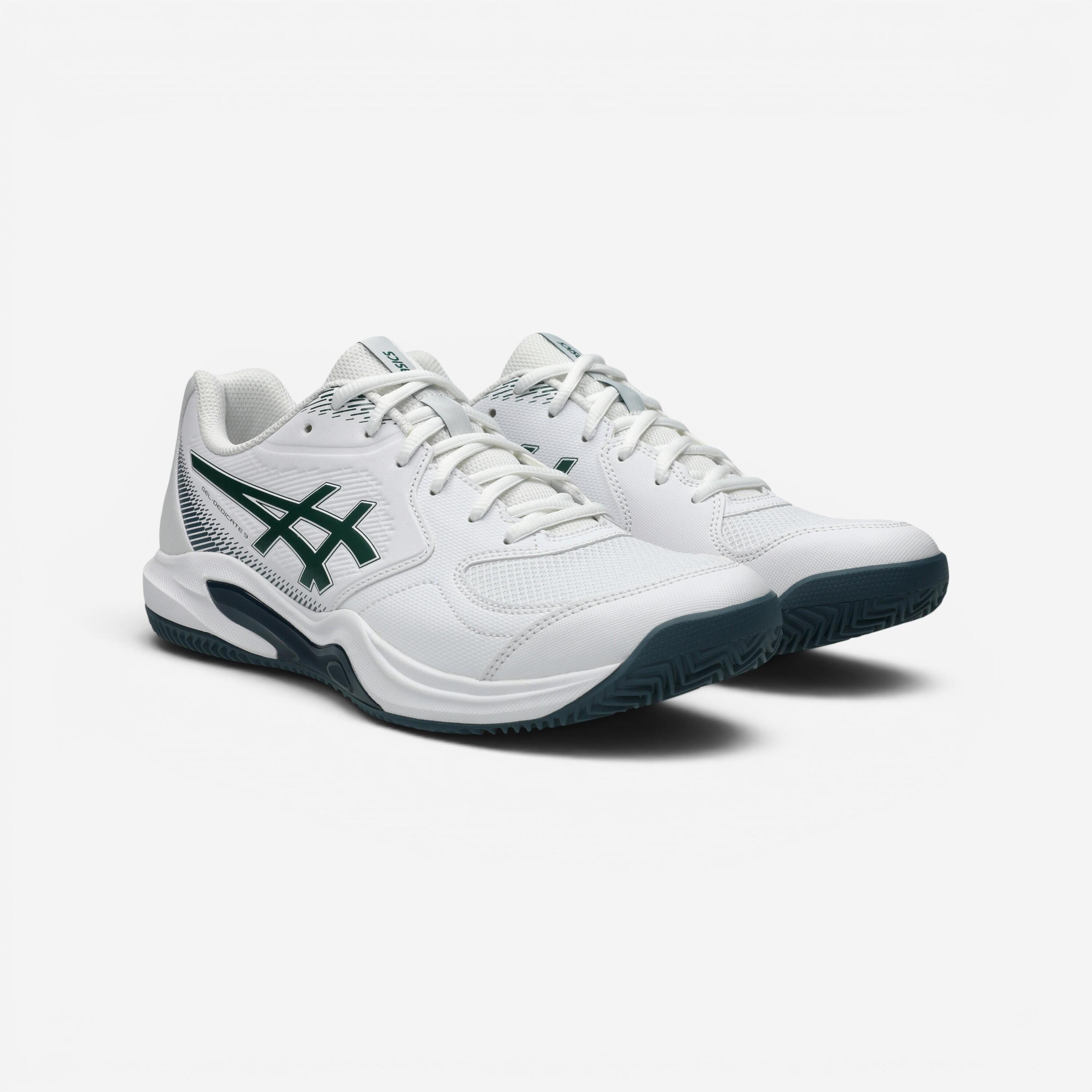 Chaussures de tennis terre battue homme, Asics Gel Dedicate 9 blanc 5/8