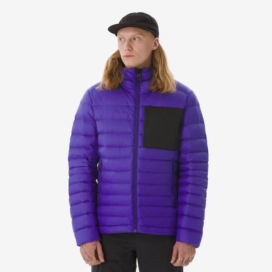 Doudoune à capuche en duvet de trek homme, MT500 -10 °C violet