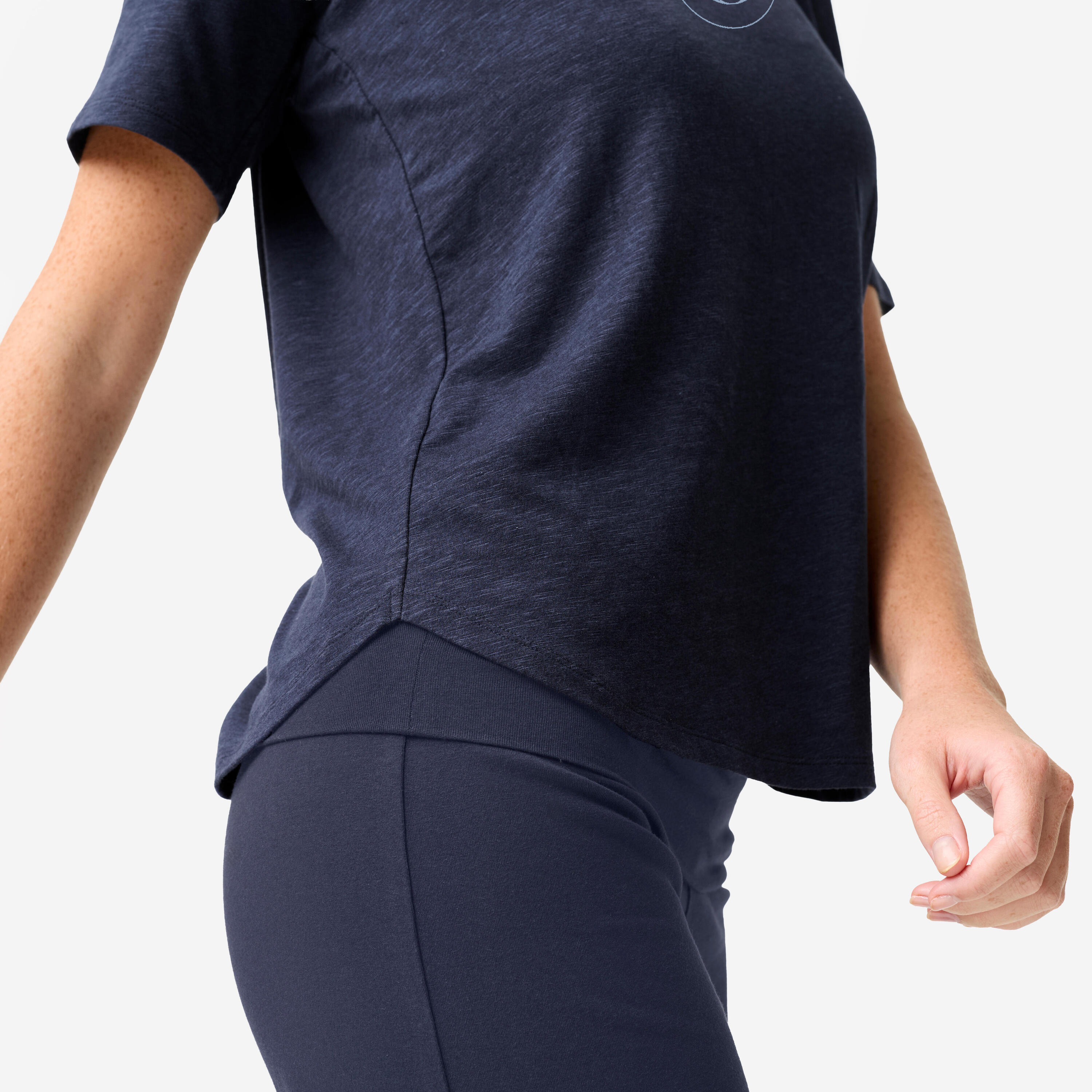 Camiseta Yoga Mujer Azul Noche Manga Corta 7/10