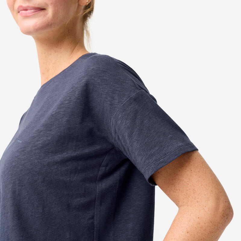 Tricou de yoga Albastru închis Damă