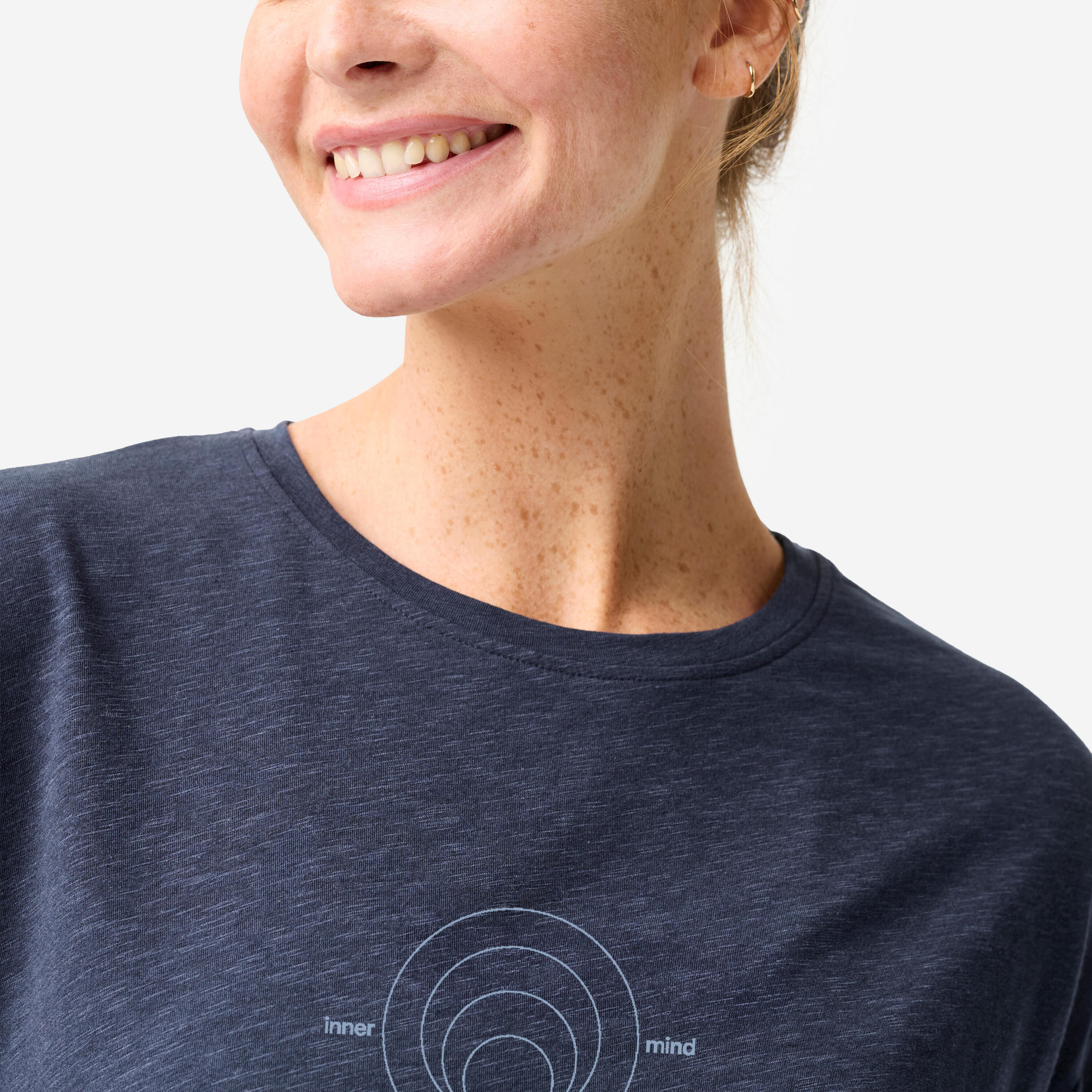 Camiseta Yoga Mujer Azul Noche Manga Corta 5/10