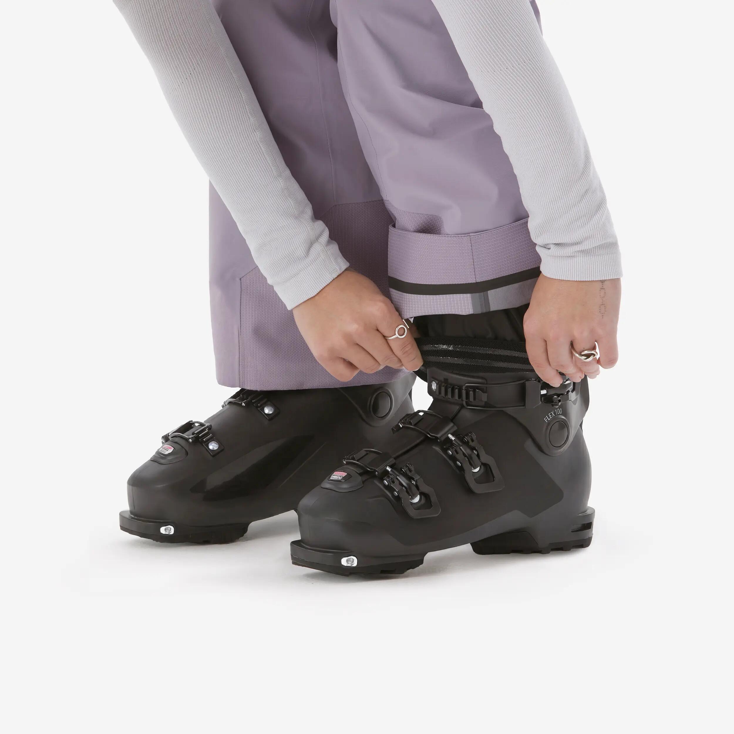 Pantalon de ski freeride imperméable femme, FR900 violet 10/13