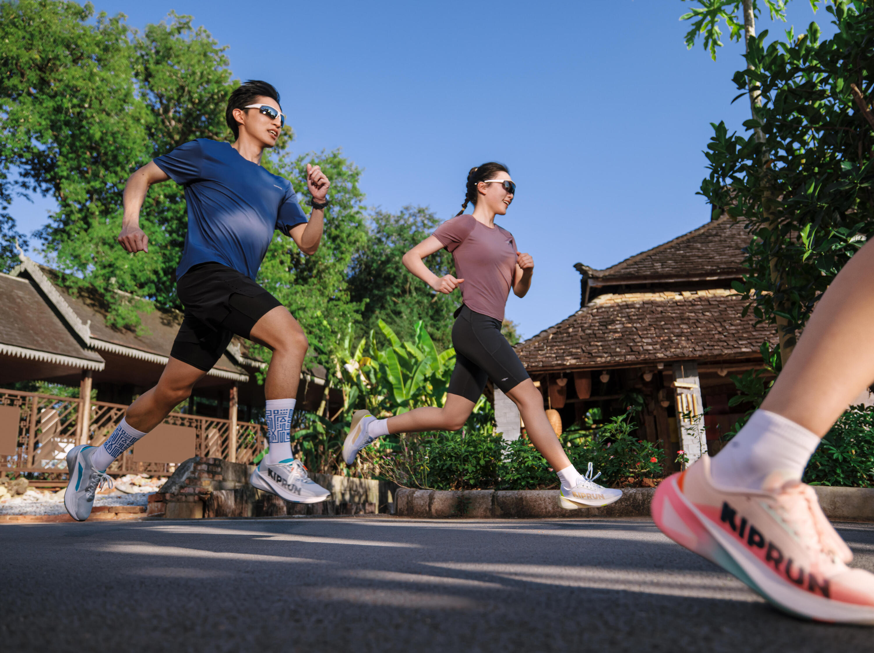 Pack 2 pares Calcetines Running Kiprun Media Caña gruesos - turquesa 2/2
