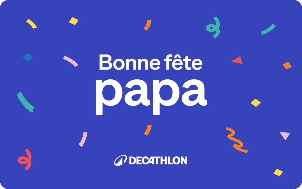 Offrez une bonne dose de sport avec la e-carte cadeau Decathlon. Un cadeau immédiat envoyé par mail qui laisse libre cours à toutes les envies sportives !