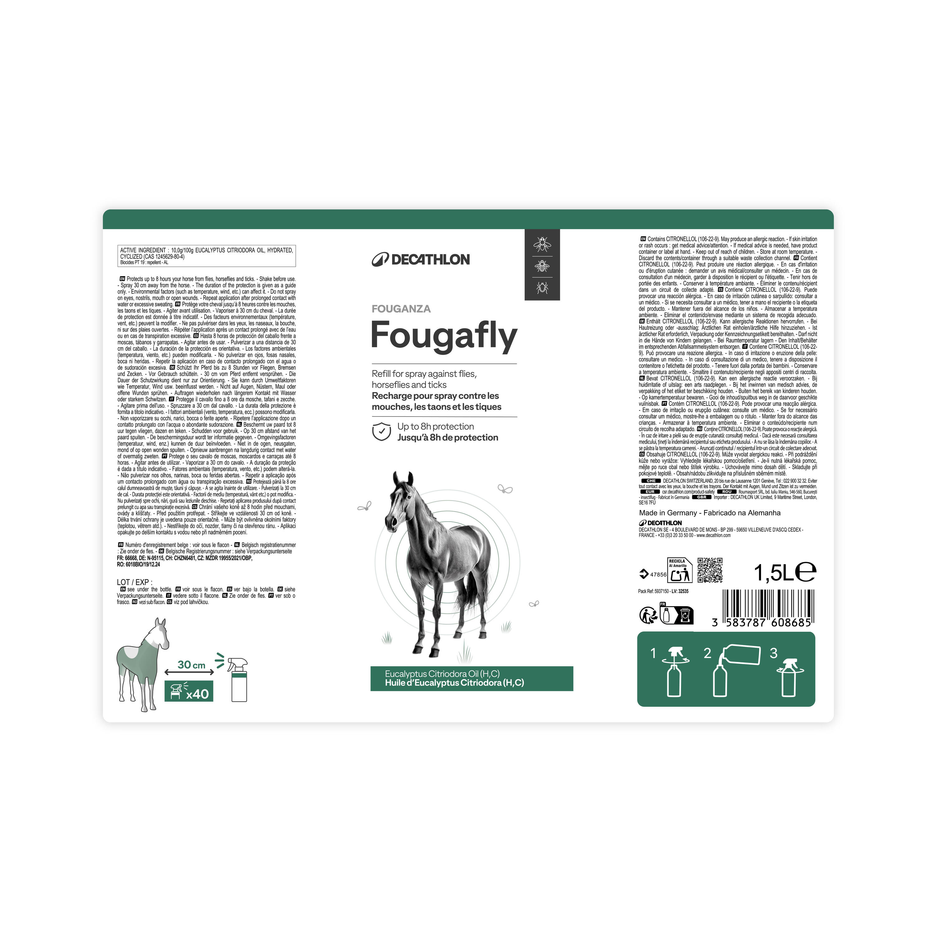 Repelente Insectos Equitación Caballo/Poni Fougafly 1,5 ml 2/2