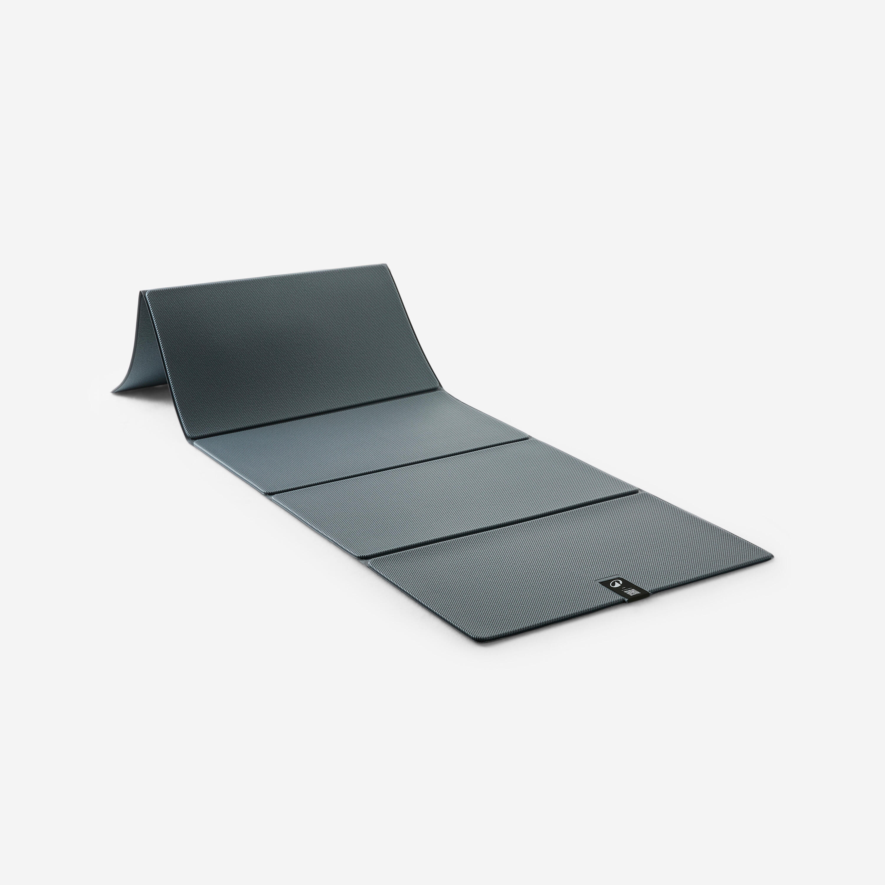 Tapis de fitness antidérapant et pliable 7mm, bleu gris 4/4