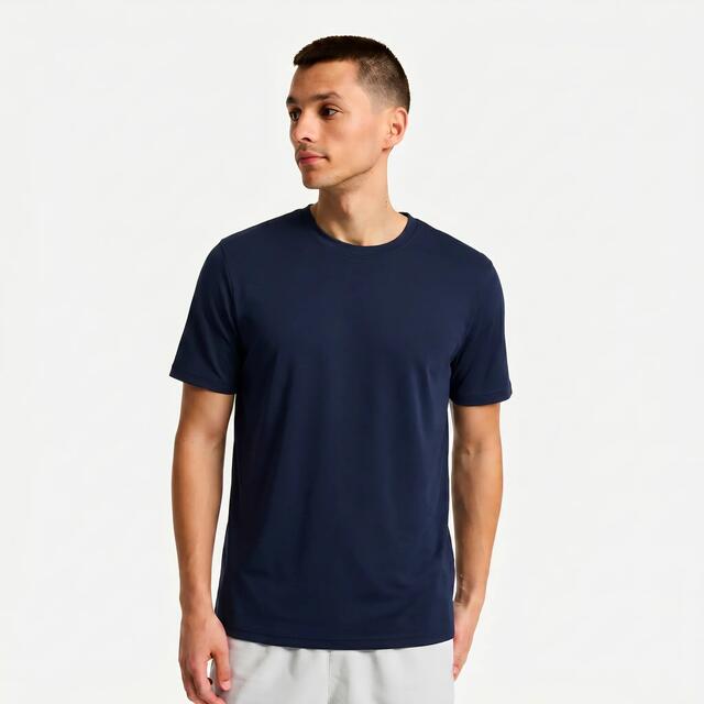 T-Shirt Herren atmungsaktiv Rundhalsausschnitt - dunkelblau