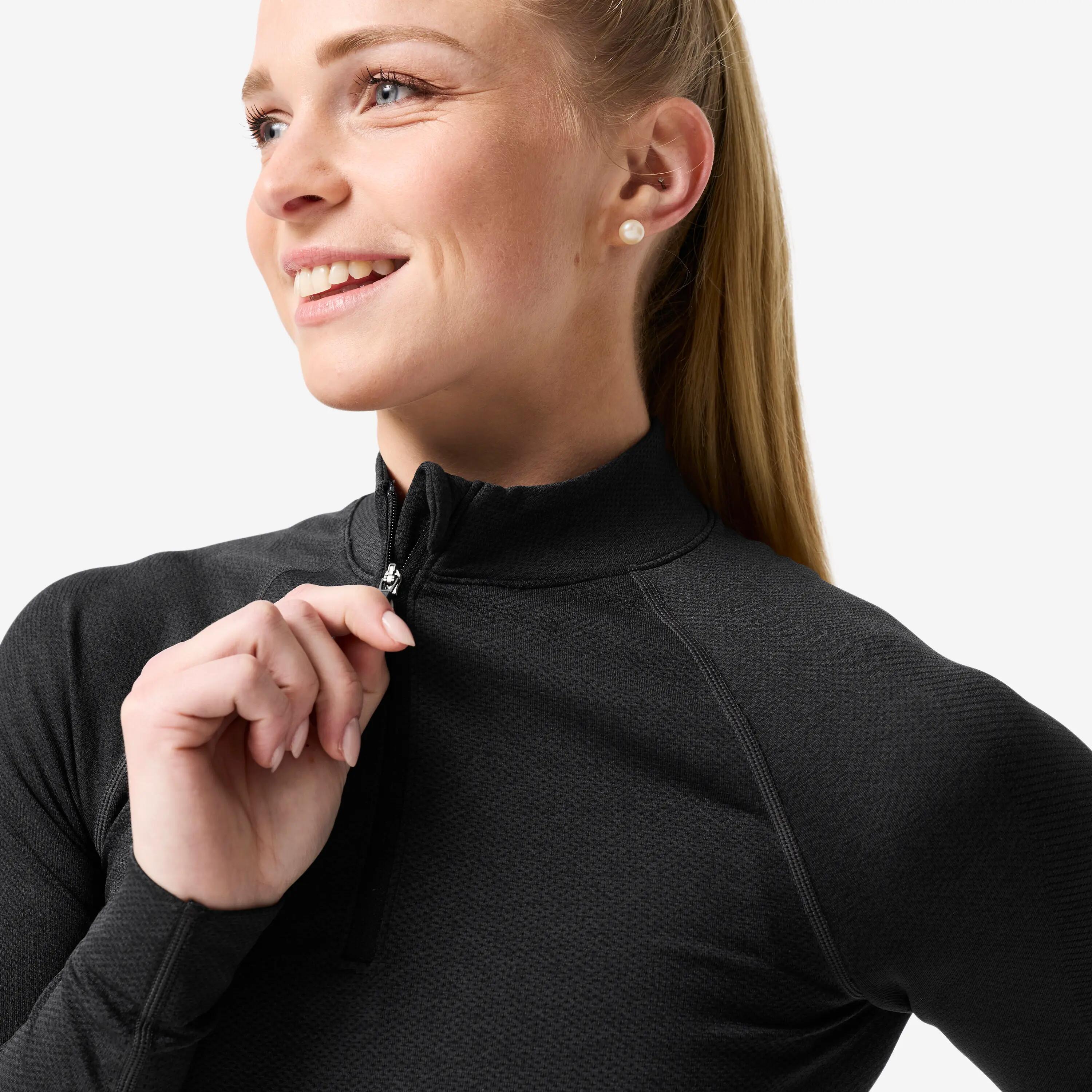 Chandail de musculation à manches longues à demi-zip femme 3/11