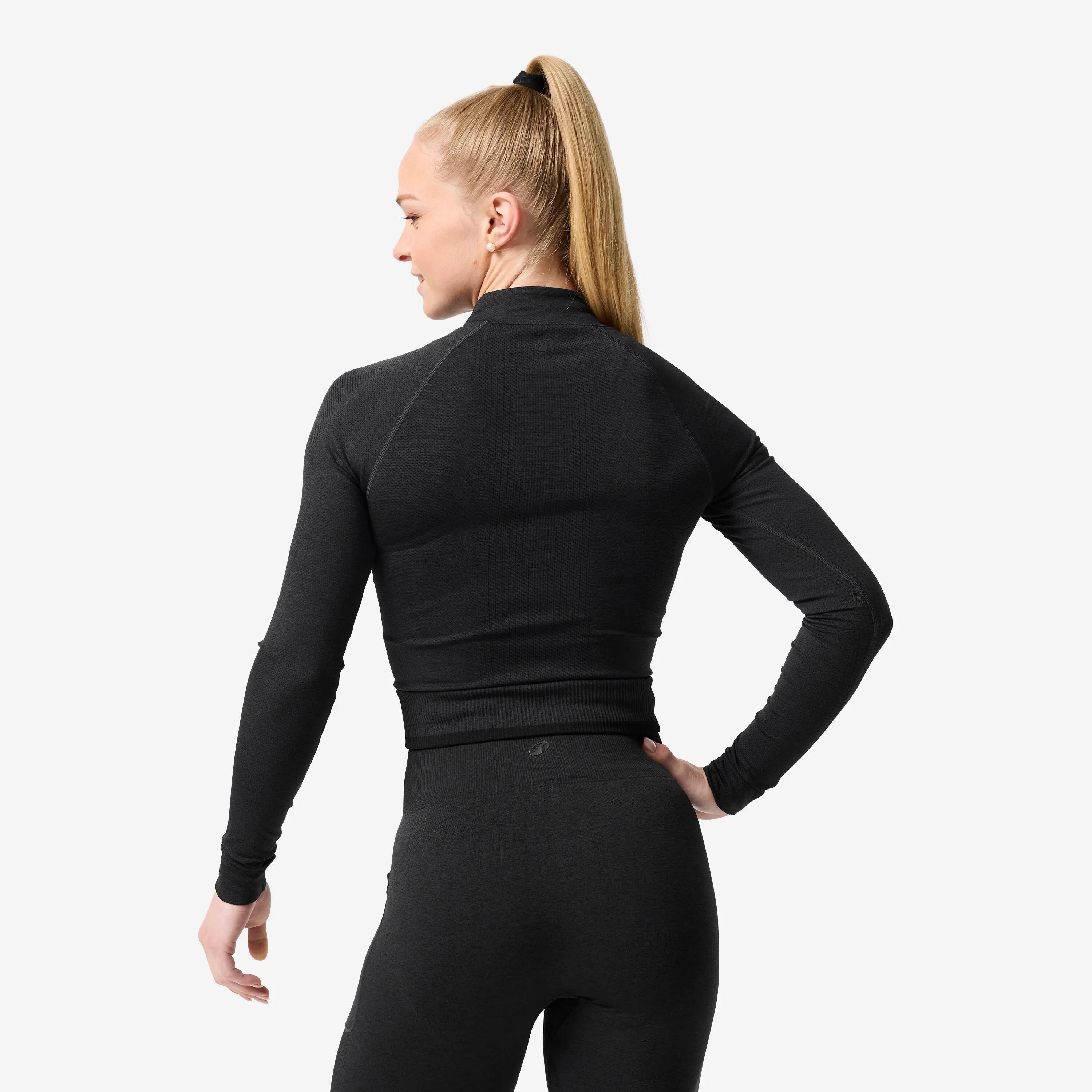 Chandail de musculation à manches longues à demi-zip femme 5/11