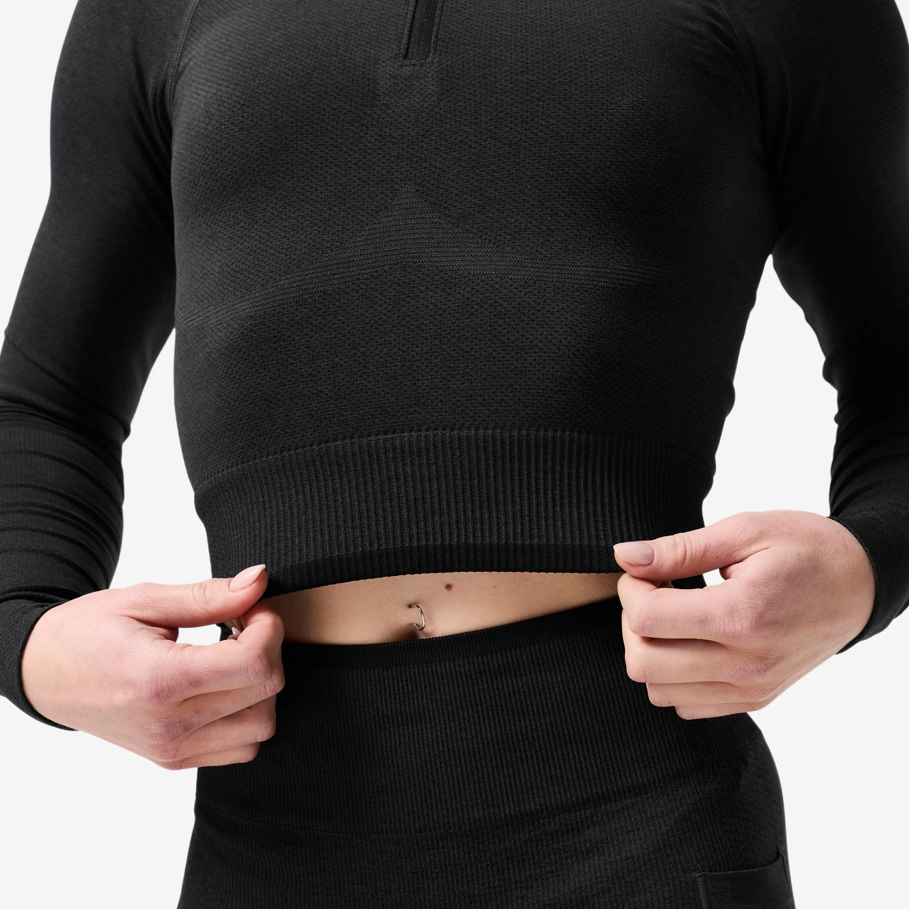 Chandail de musculation à manches longues à demi-zip femme 4/11