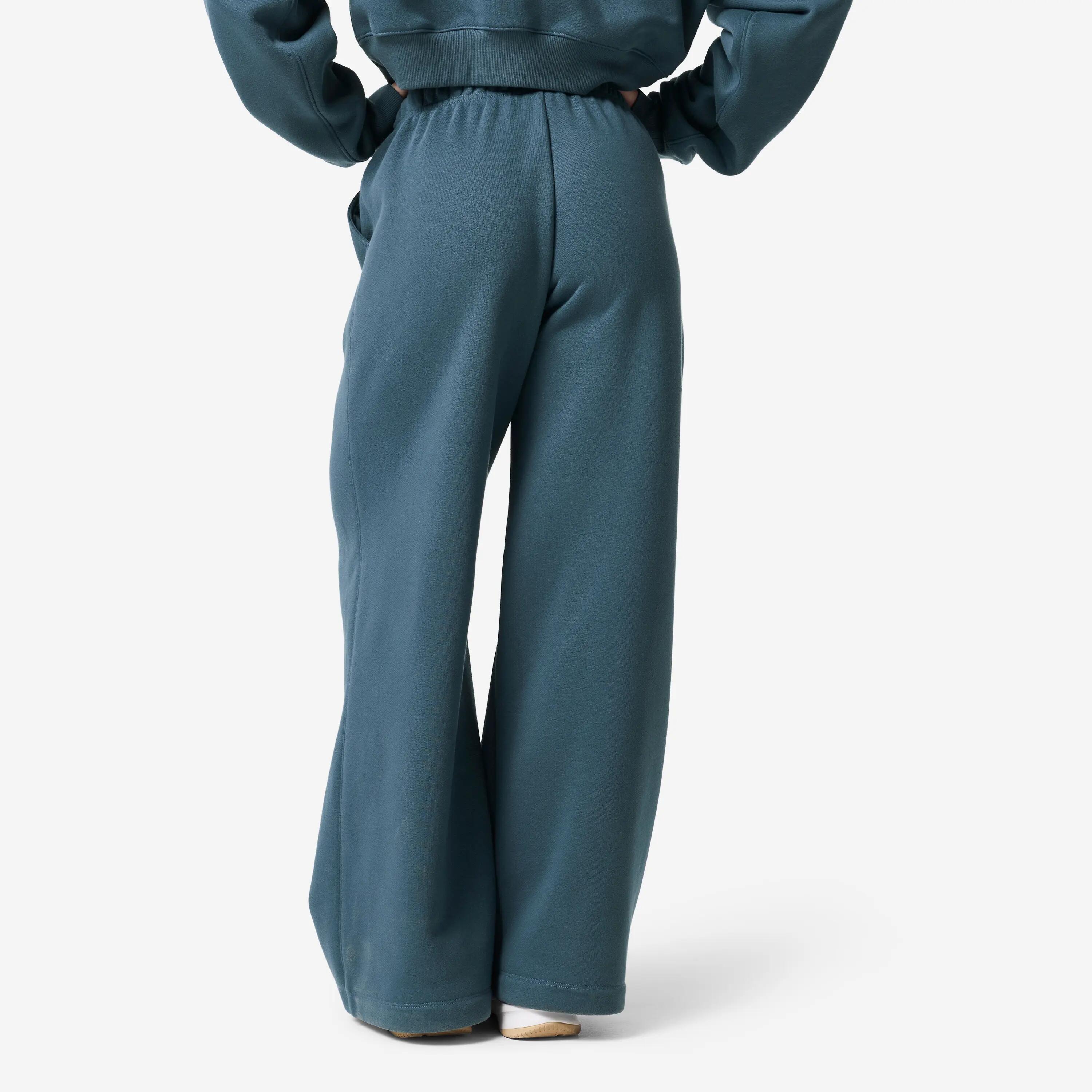Pantaloni de fitness largi din bumbac, călduroși, damă, bleumarin 10/19